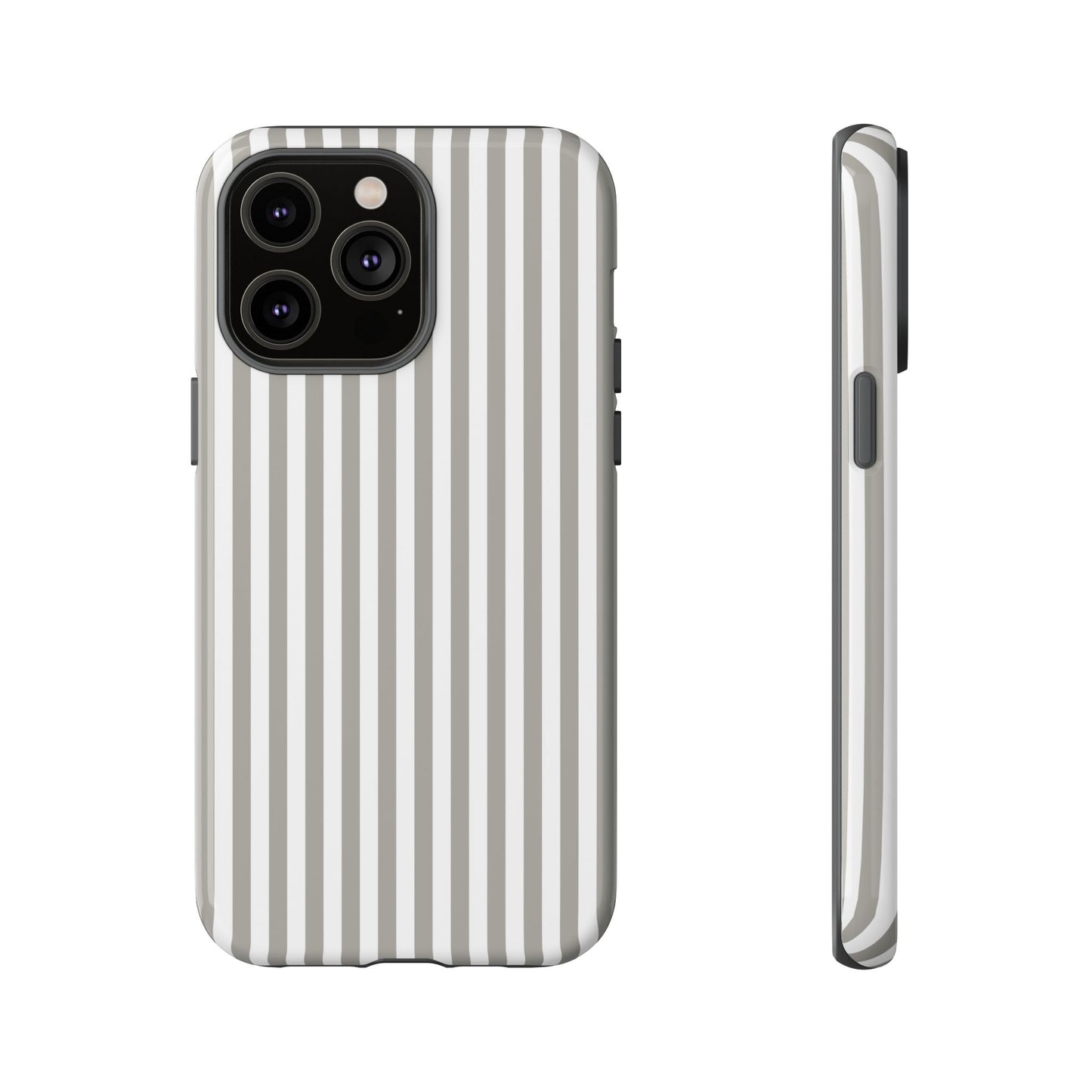 Gray & White Stripe iPhone Case