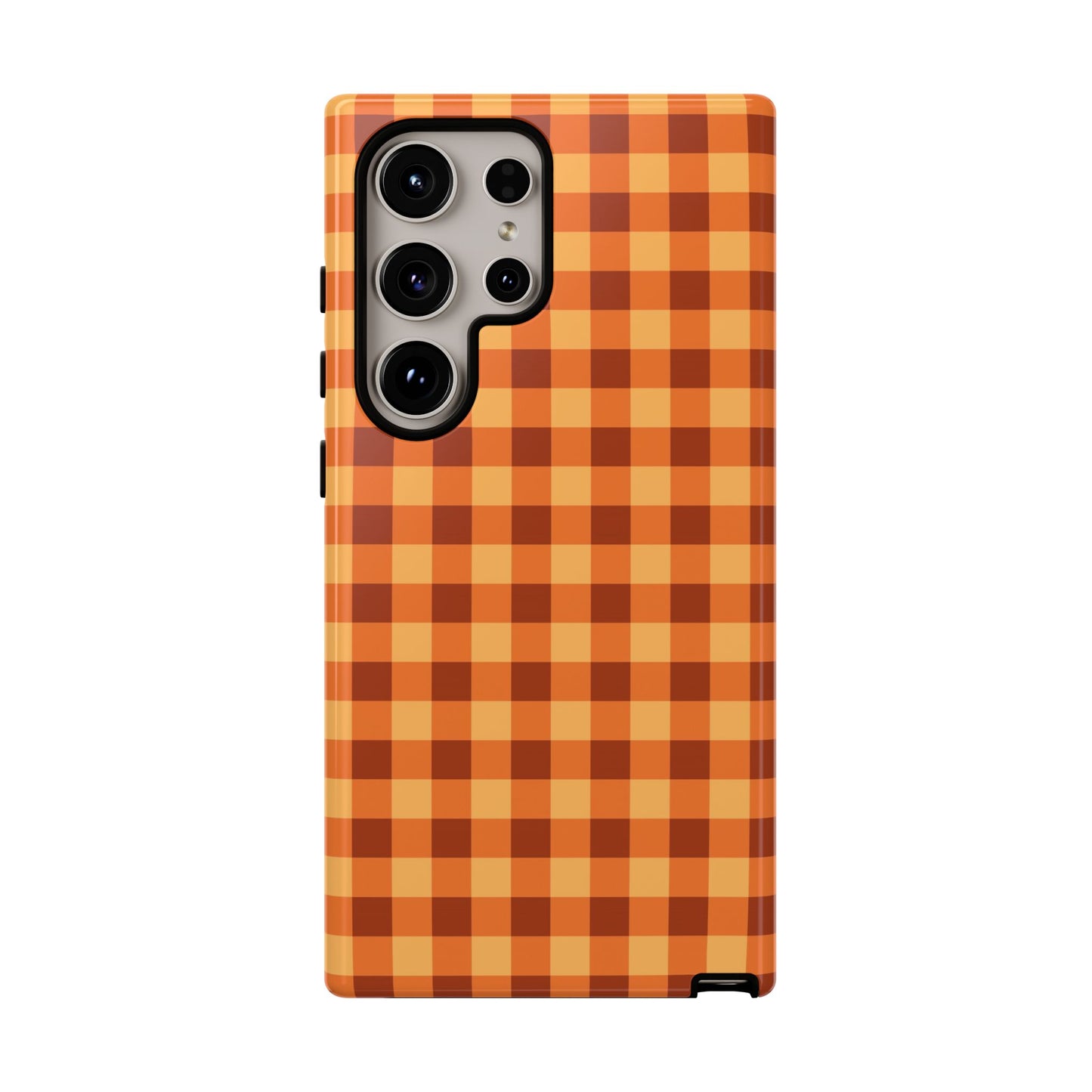 Orange Gingham Checkered Samsung Case