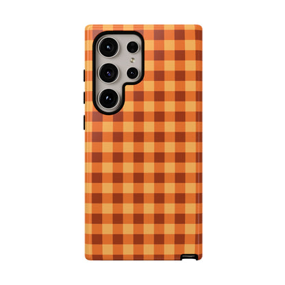 Orange Gingham Checkered Samsung Case