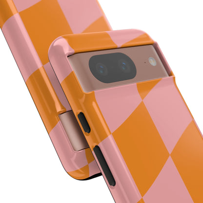 Pink & Orange Wavy Checker Google Pixel Case