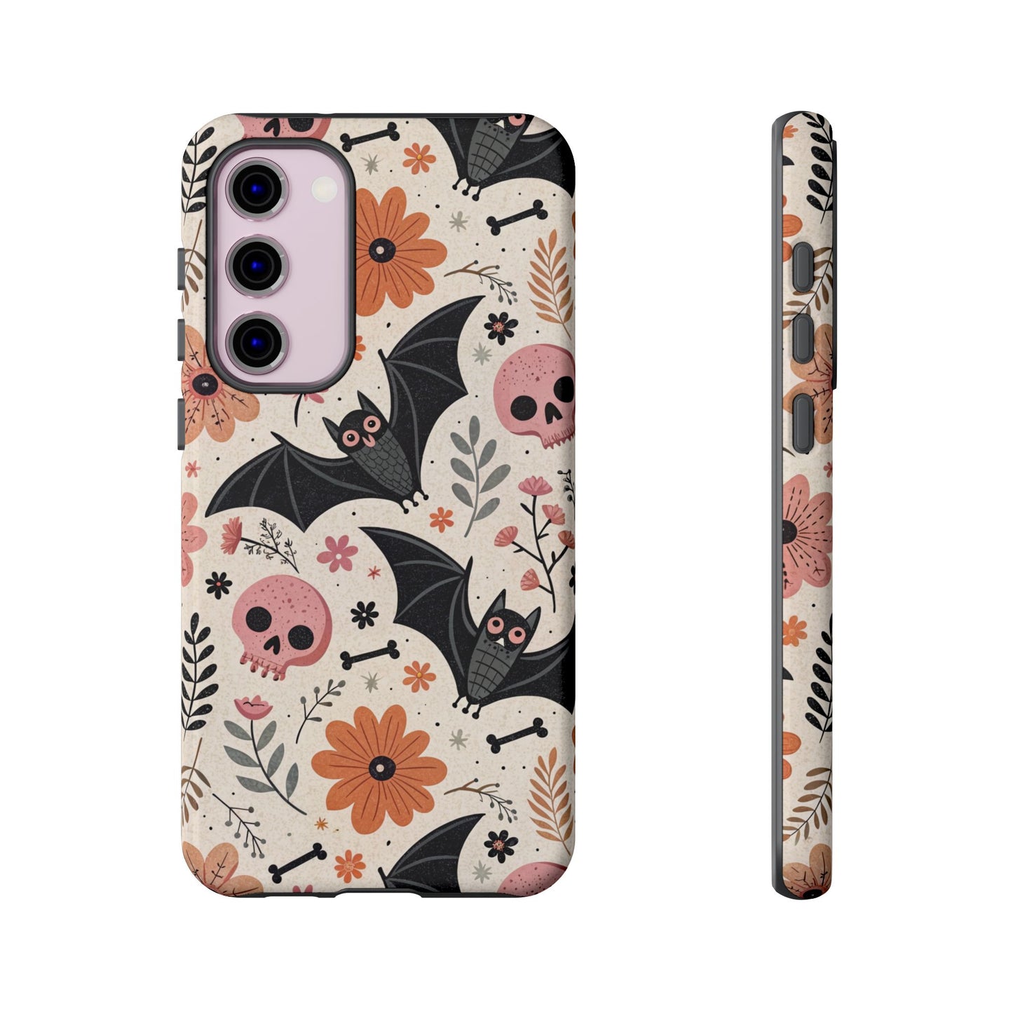 Floral Bats & Skulls Halloween Samsung Case