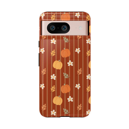 Pumpkin Spice Floral Stripe Google Pixel Case