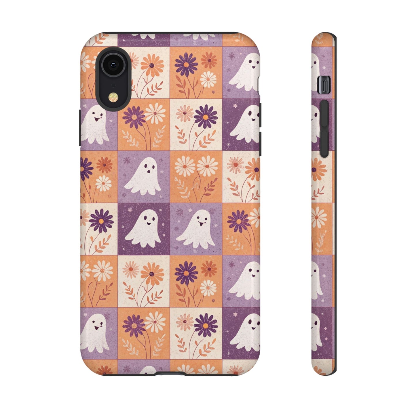 Ghost Floral Checkerboard iPhone Case