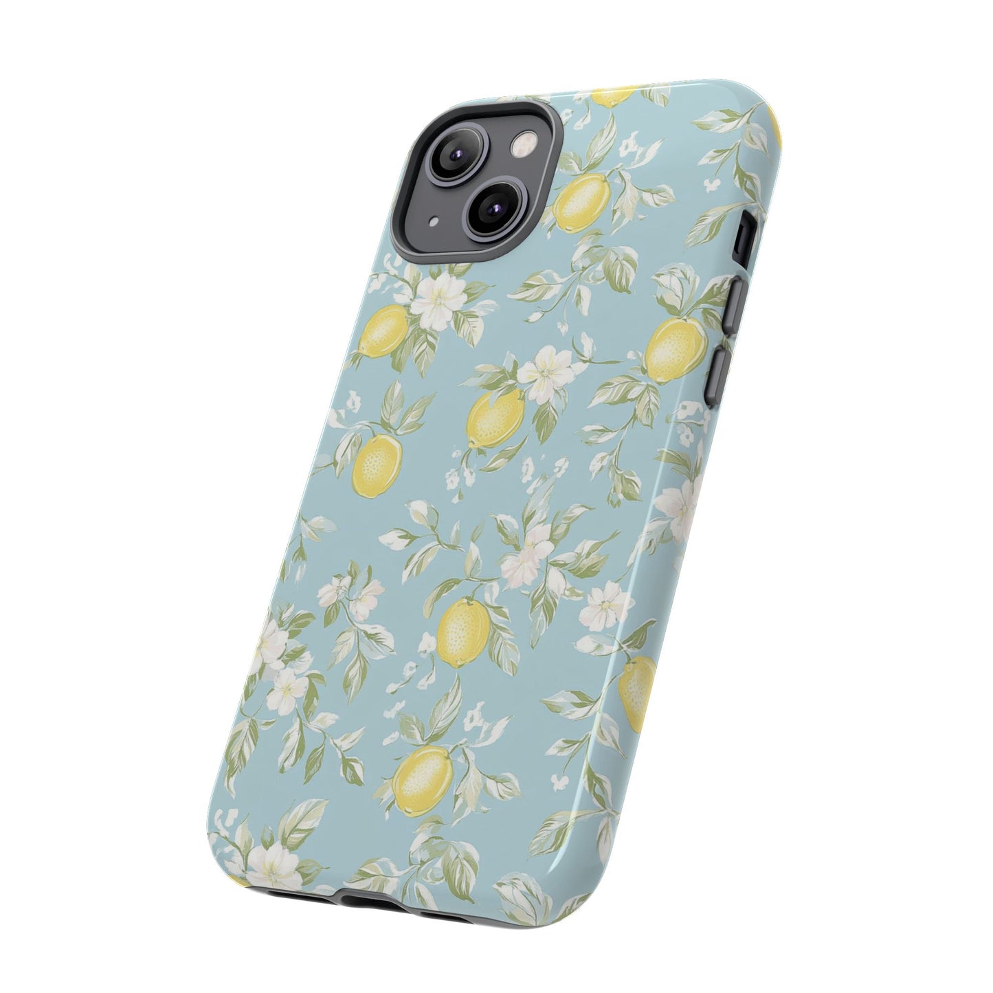 Lemon Blossom Blue iPhone Case