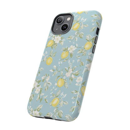Lemon Blossom Blue iPhone Case