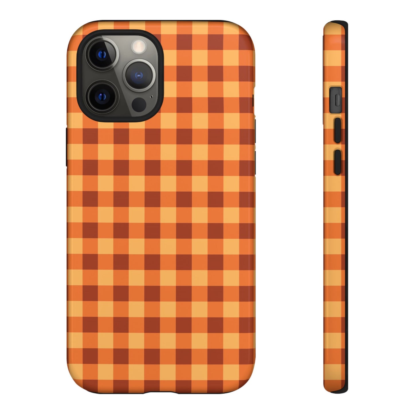 Orange Gingham Checkered iPhone Case