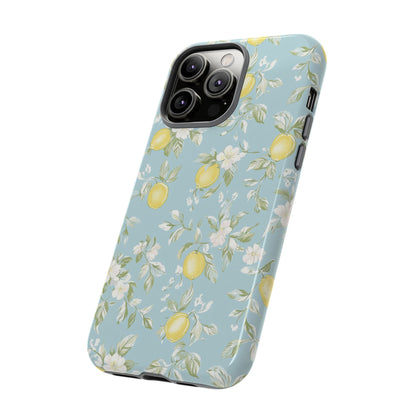 Lemon Blossom Blue iPhone Case