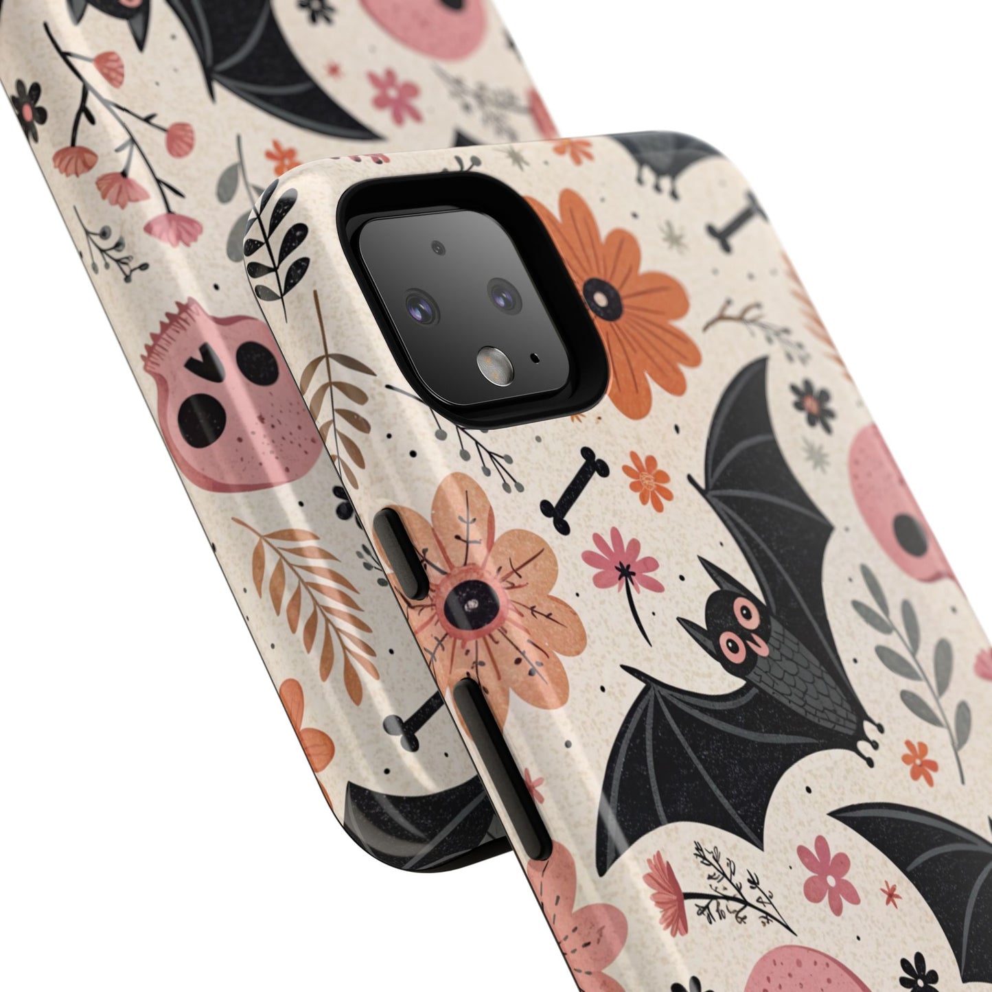 Floral Bats & Skulls Halloween Google Pixel Case