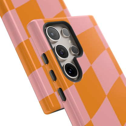 Pink & Orange Wavy Checker Samsung Case
