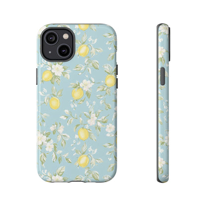 Lemon Blossom Blue iPhone Case