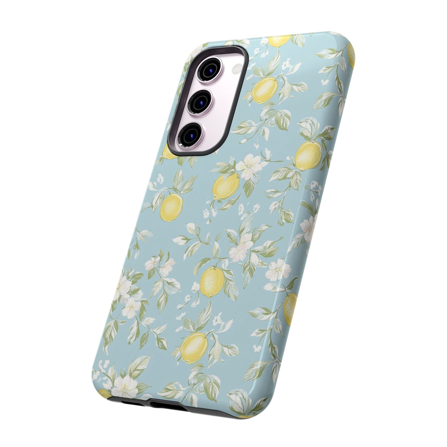 Lemon Blossom Blue Samsung Case