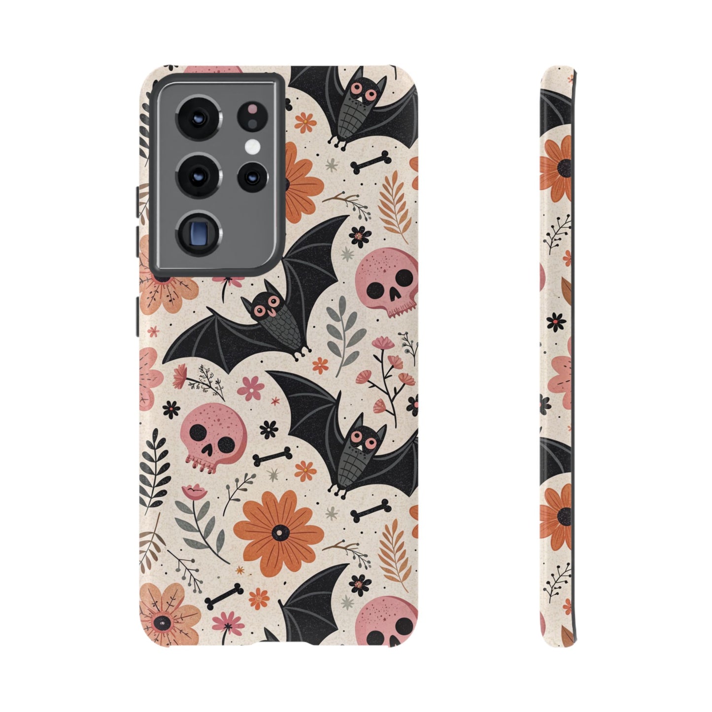 Floral Bats & Skulls Halloween Samsung Case