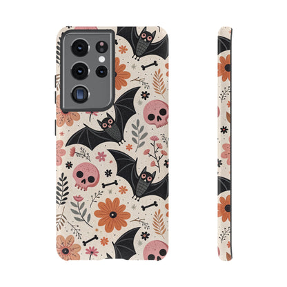 Floral Bats & Skulls Halloween Samsung Case