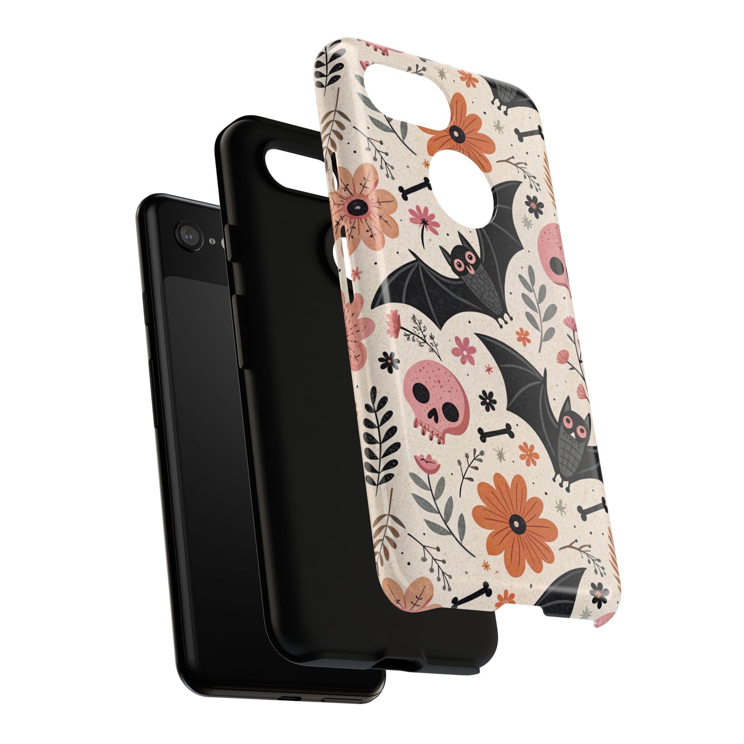 Floral Bats & Skulls Halloween Google Pixel Case