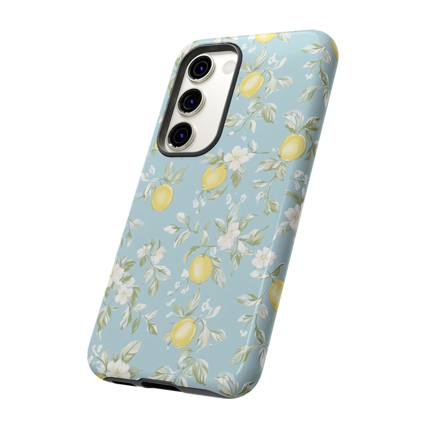 Lemon Blossom Blue Samsung Case