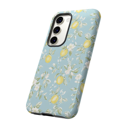 Lemon Blossom Blue Samsung Case