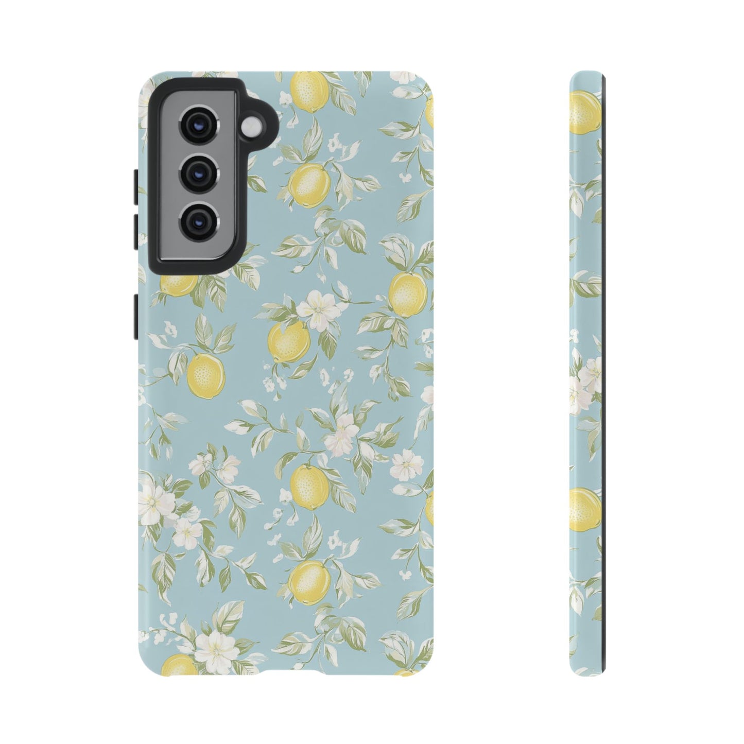 Lemon Blossom Blue Samsung Case