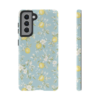 Lemon Blossom Blue Samsung Case