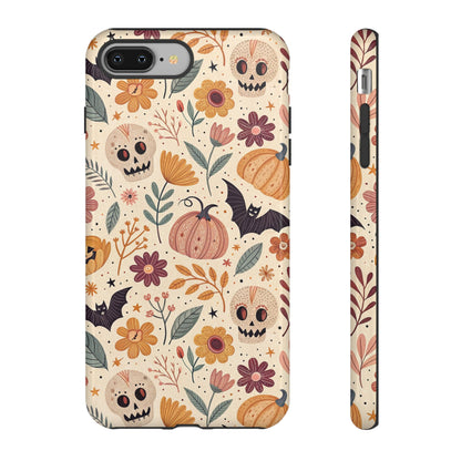 Halloween Skulls & Pumpkins Floral iPhone Case