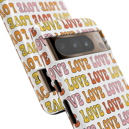 Retro LOVE Typography Google Pixel Case