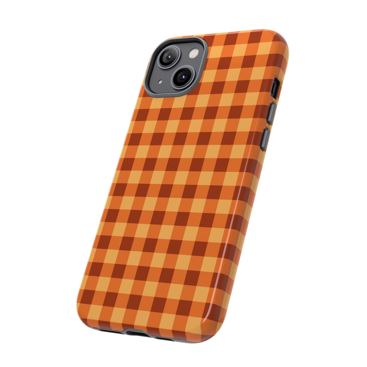 Orange Gingham Checkered iPhone Case