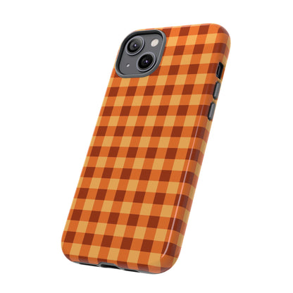 Orange Gingham Checkered iPhone Case