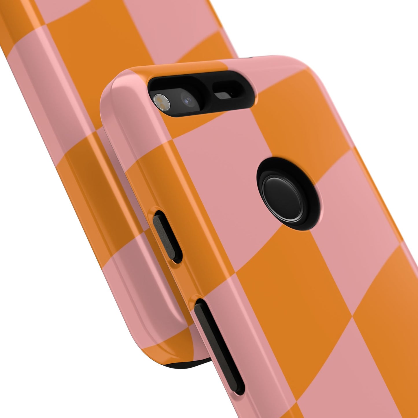 Pink & Orange Wavy Checker Google Pixel Case