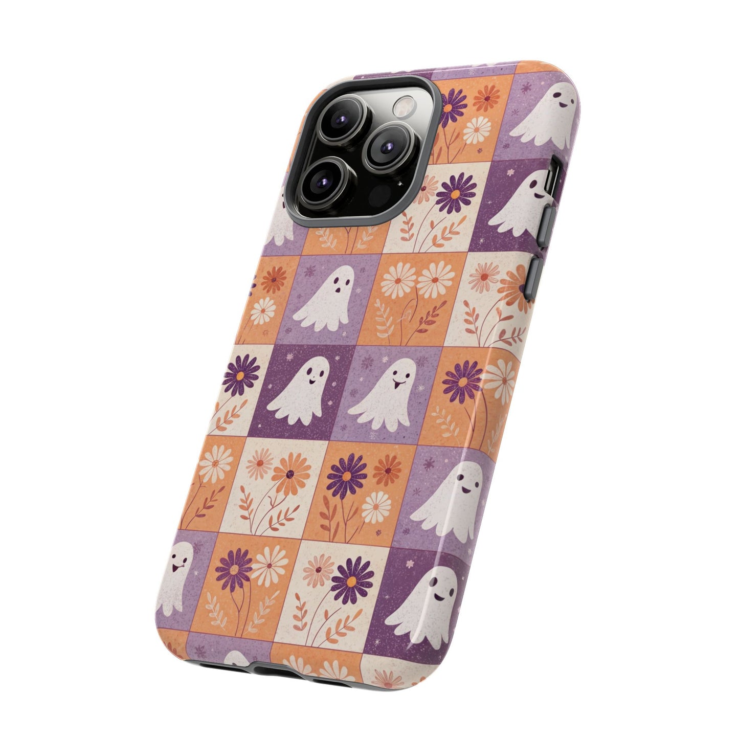 Ghost Floral Checkerboard iPhone Case
