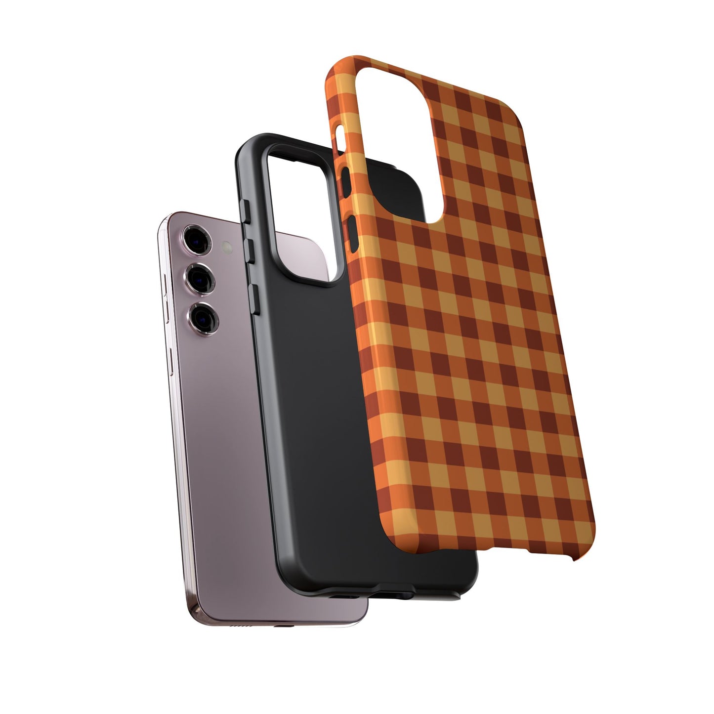 Orange Gingham Checkered Samsung Case