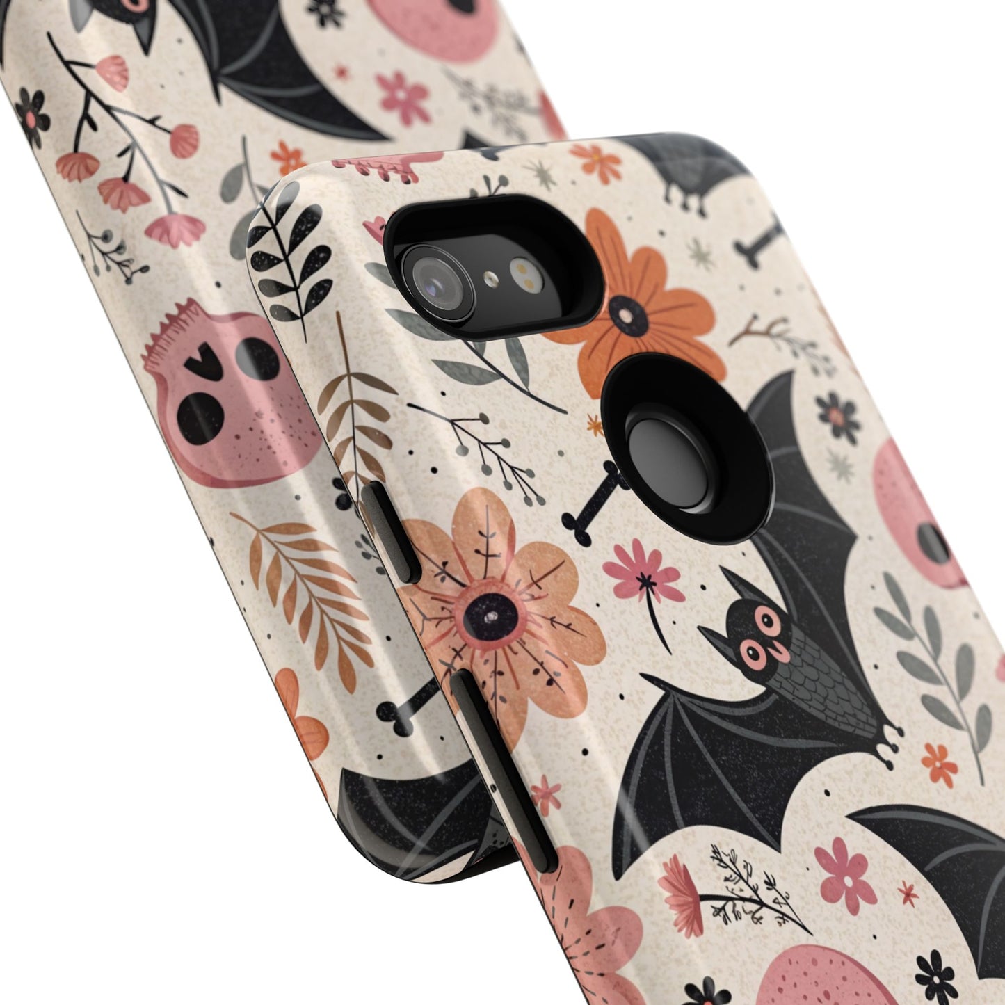 Floral Bats & Skulls Halloween Google Pixel Case