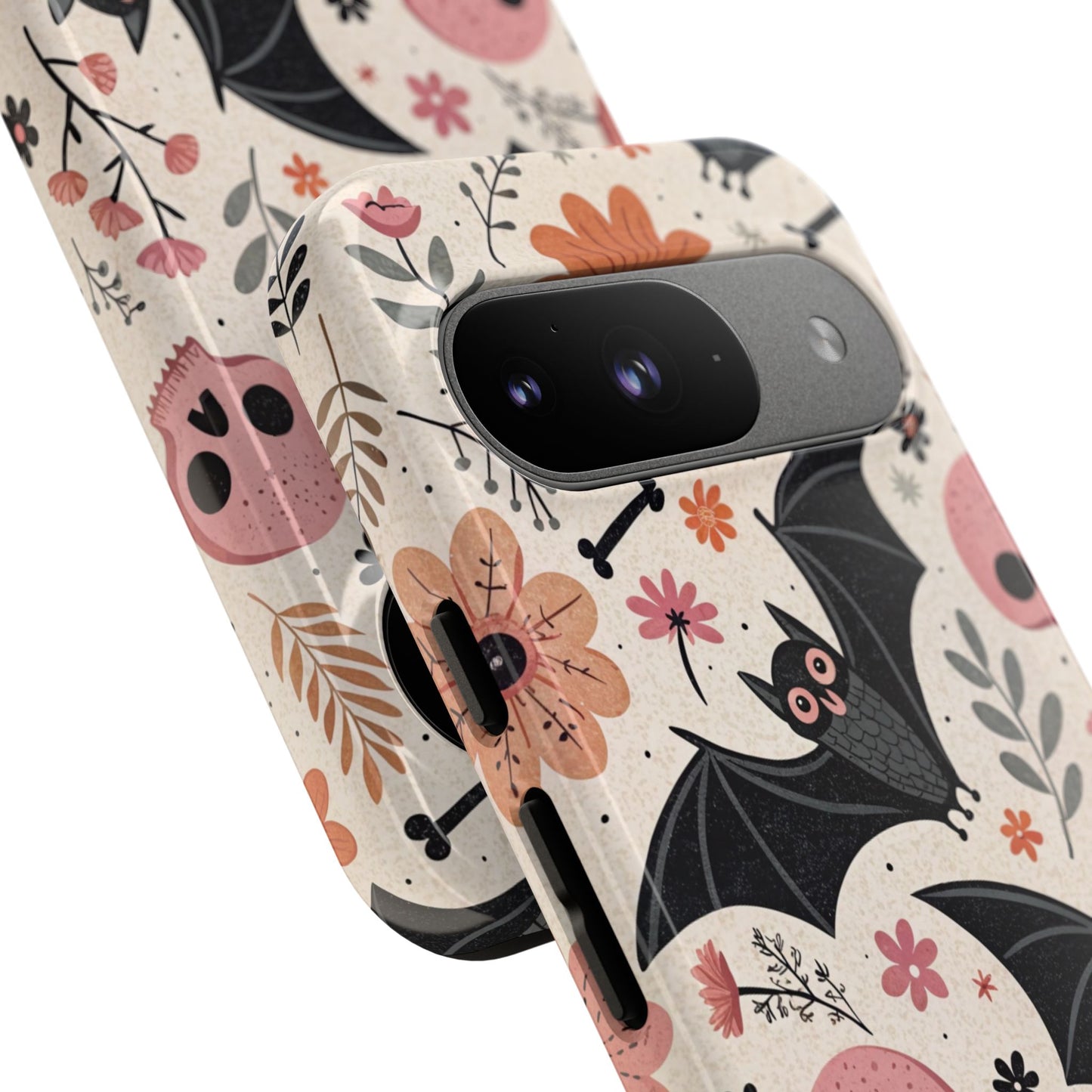 Floral Bats & Skulls Halloween Google Pixel Case