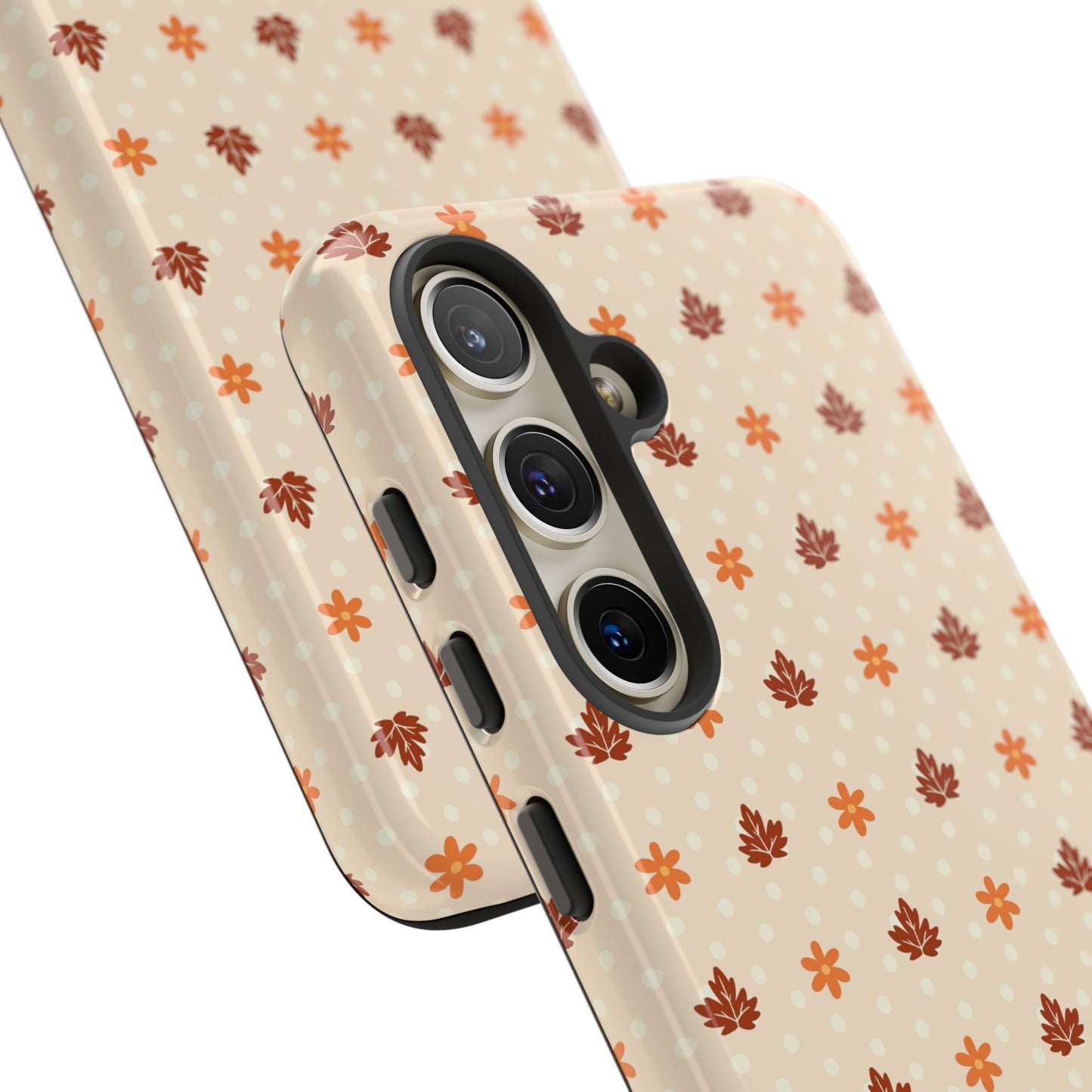 Beige Fall Floral Polka Dot Samsung Case
