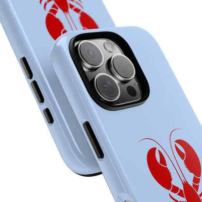 Red Lobster on Sky Blue iPhone Case