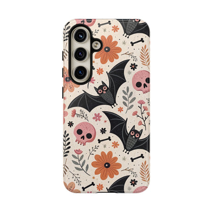 Floral Bats & Skulls Halloween Samsung Case