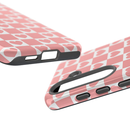 Pink Heart Checkerboard Samsung Case