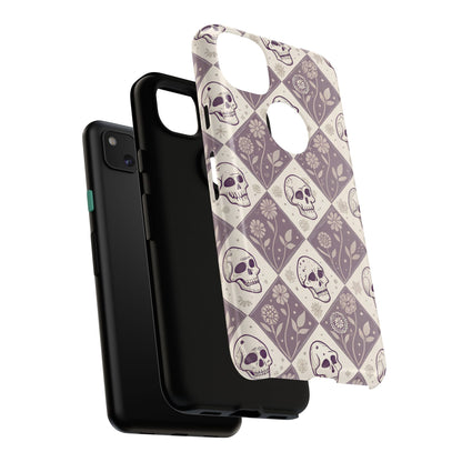 Vintage Skull & Floral Diamond Google Pixel Case