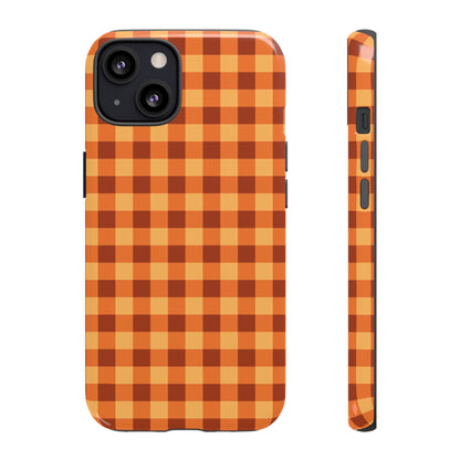 Orange Gingham Checkered iPhone Case
