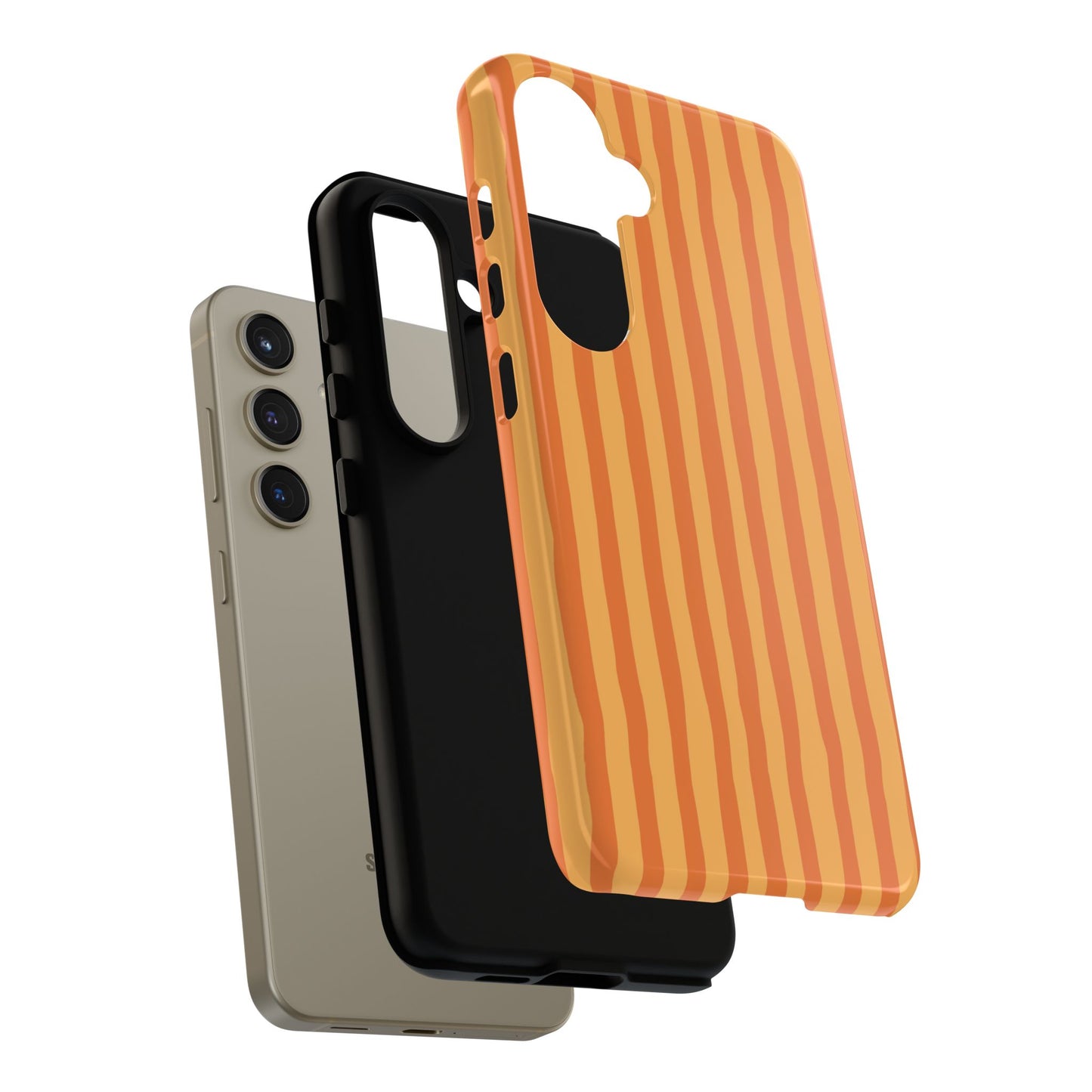Orange Wavy Stripe Samsung  Case