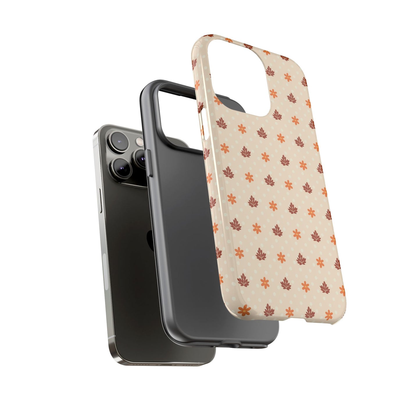 Beige Fall Floral Polka Dot iPhone Case