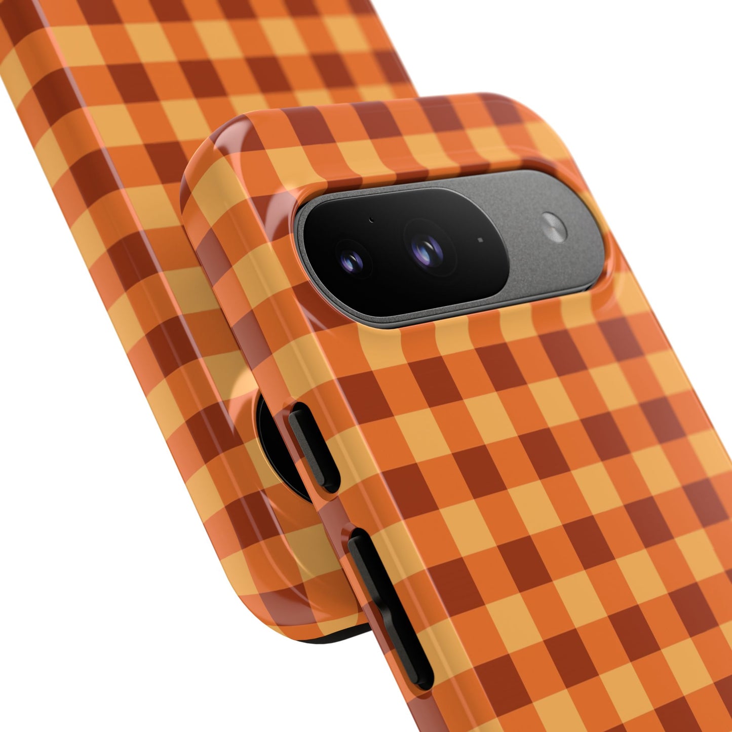 Orange Gingham Checkered Google Pixel Case