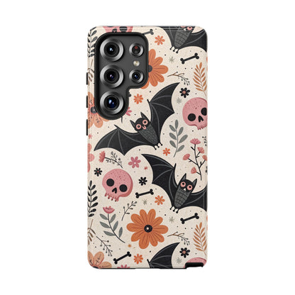 Floral Bats & Skulls Halloween Samsung Case