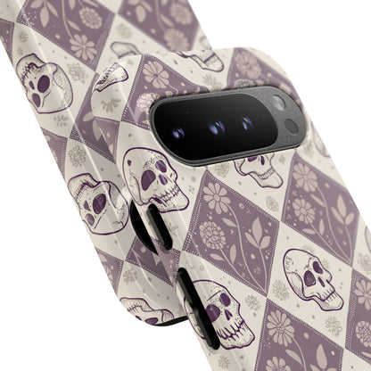 Vintage Skull & Floral Diamond Google Pixel Case