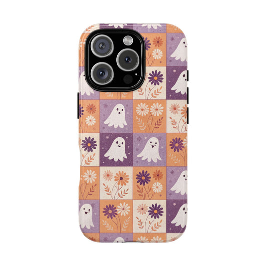 Ghost Floral Checkerboard iPhone Case