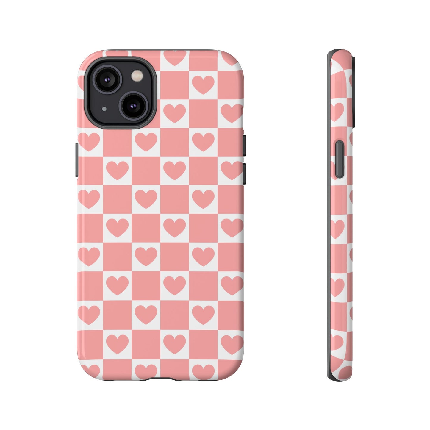 Pink Heart Checkerboard iPhone Case