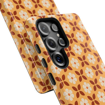 Retro Orange Flower Power Samsung Case