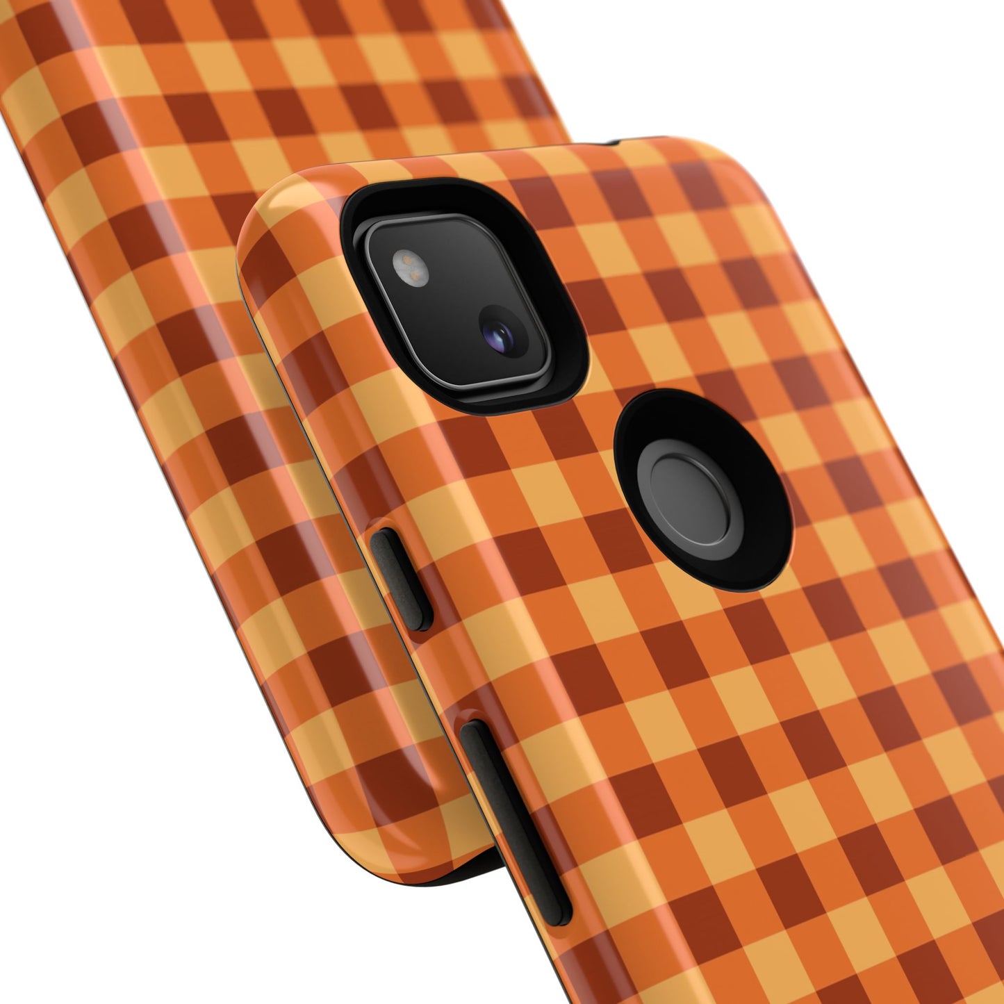 Orange Gingham Checkered Google Pixel Case