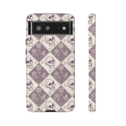 Vintage Skull & Floral Diamond Google Pixel Case