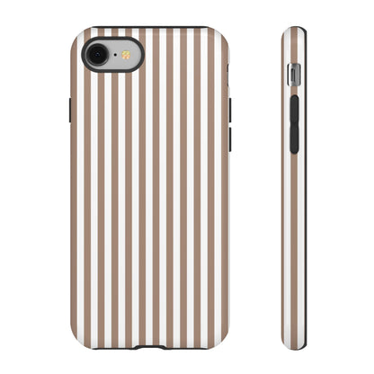 Beige & White Stripe iPhone Case