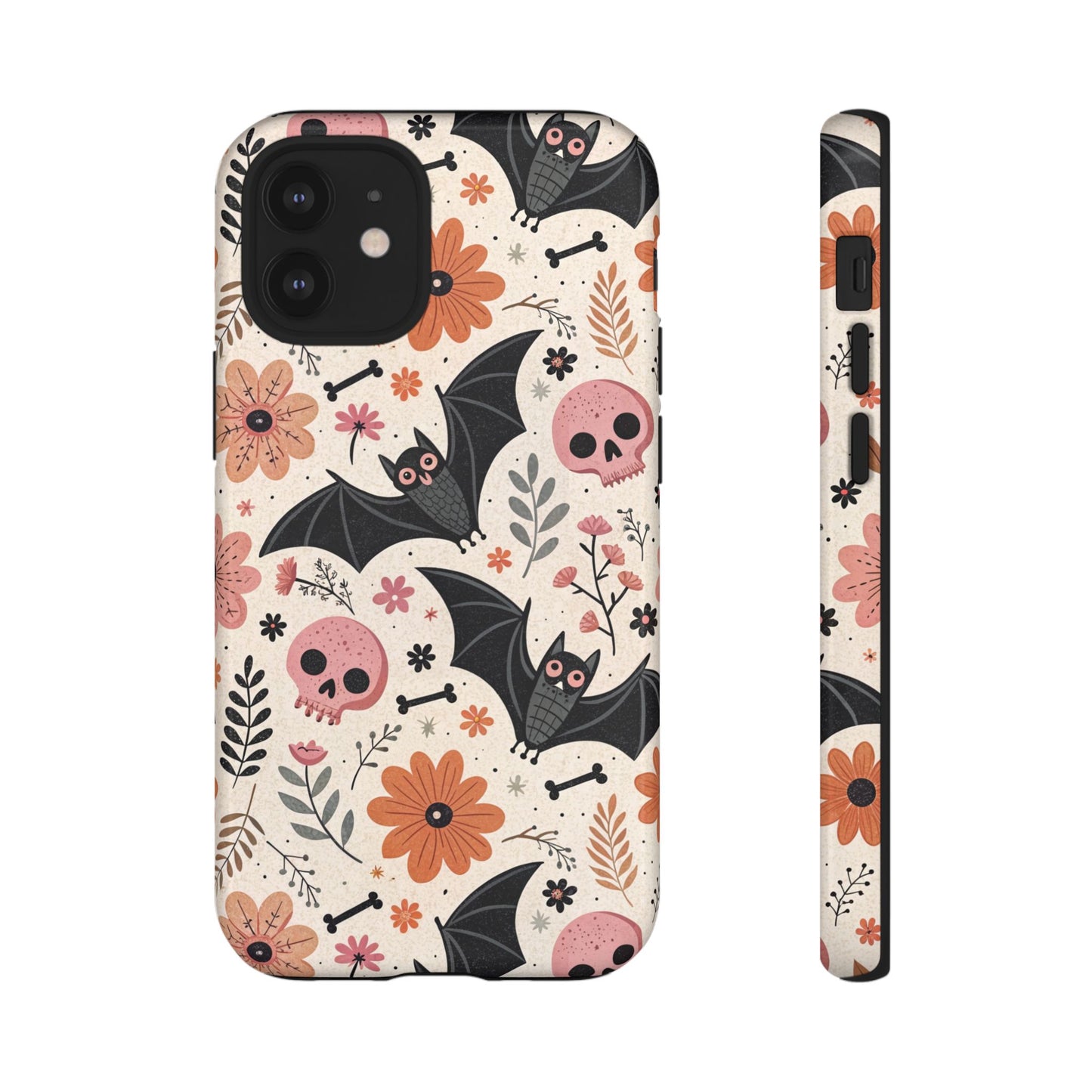 Floral Bats & Skulls Halloween iPhone Case